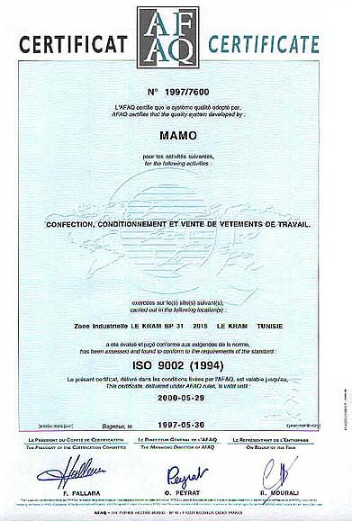 Certification de MAMO